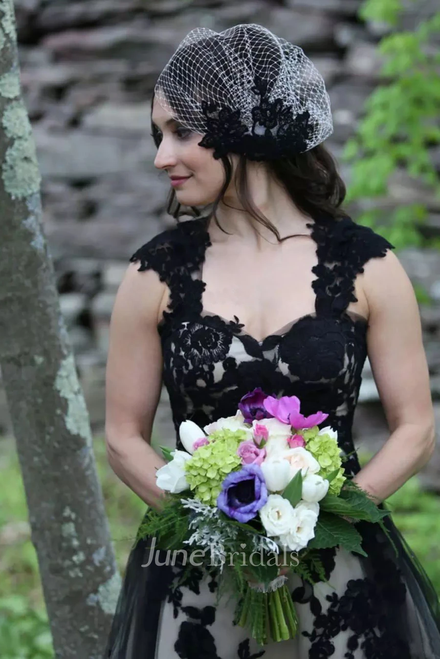 A-Line Straps Lace Ankle-length High-Low Sleeveless Wedding Dress with Zipper Back