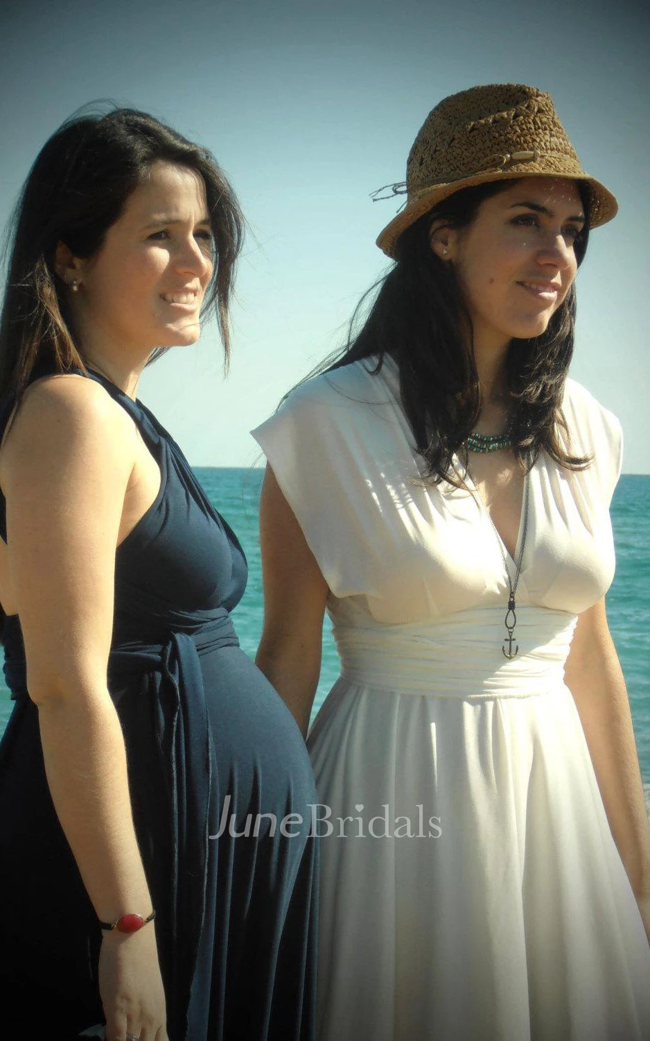 Navy Blue Infinity Long Maternity Dress