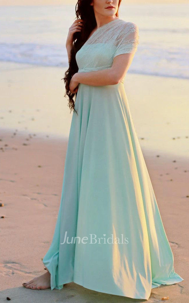 Mint With Seafoam Lace Straps Infinity Convertible Wrap Maternity Plus Size Dress