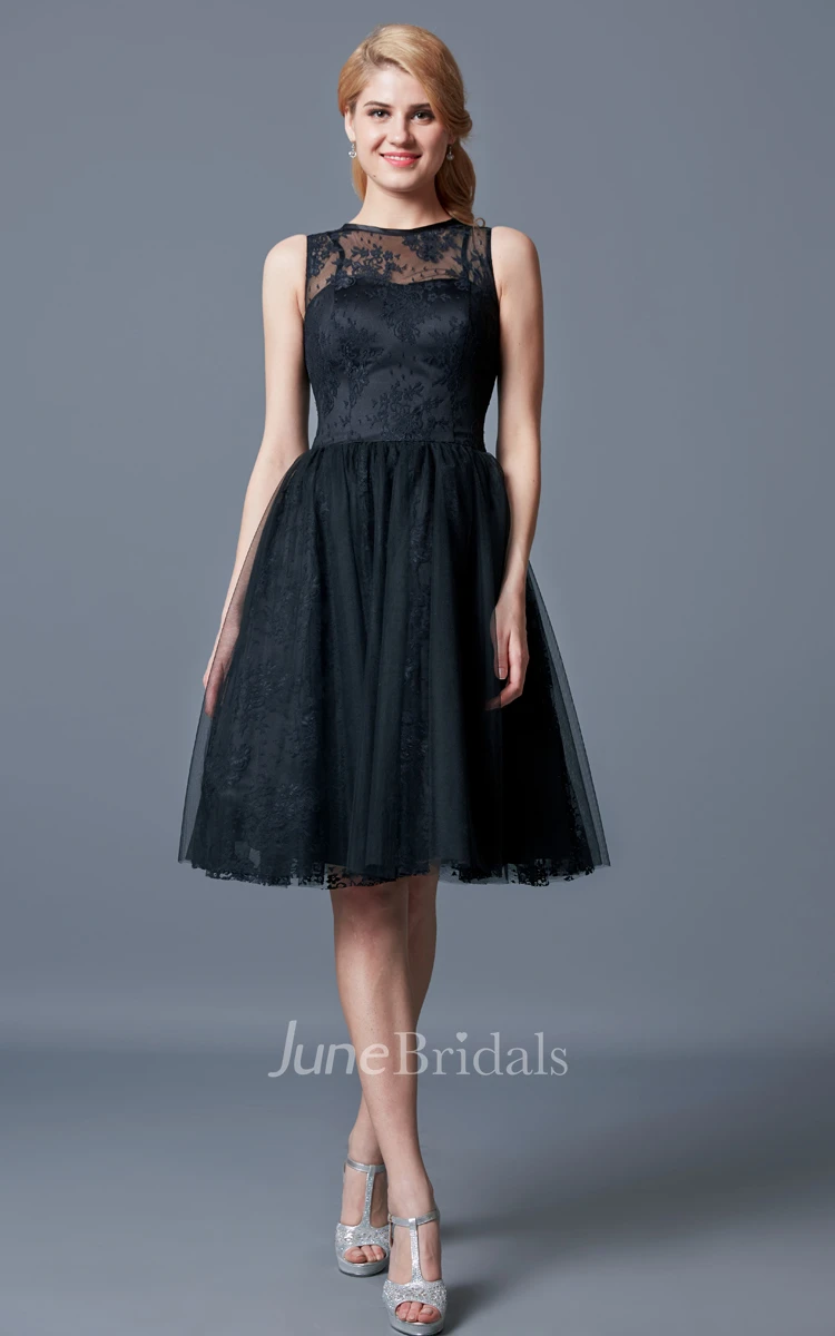 Black Tea Length Bridesmaid Dresses