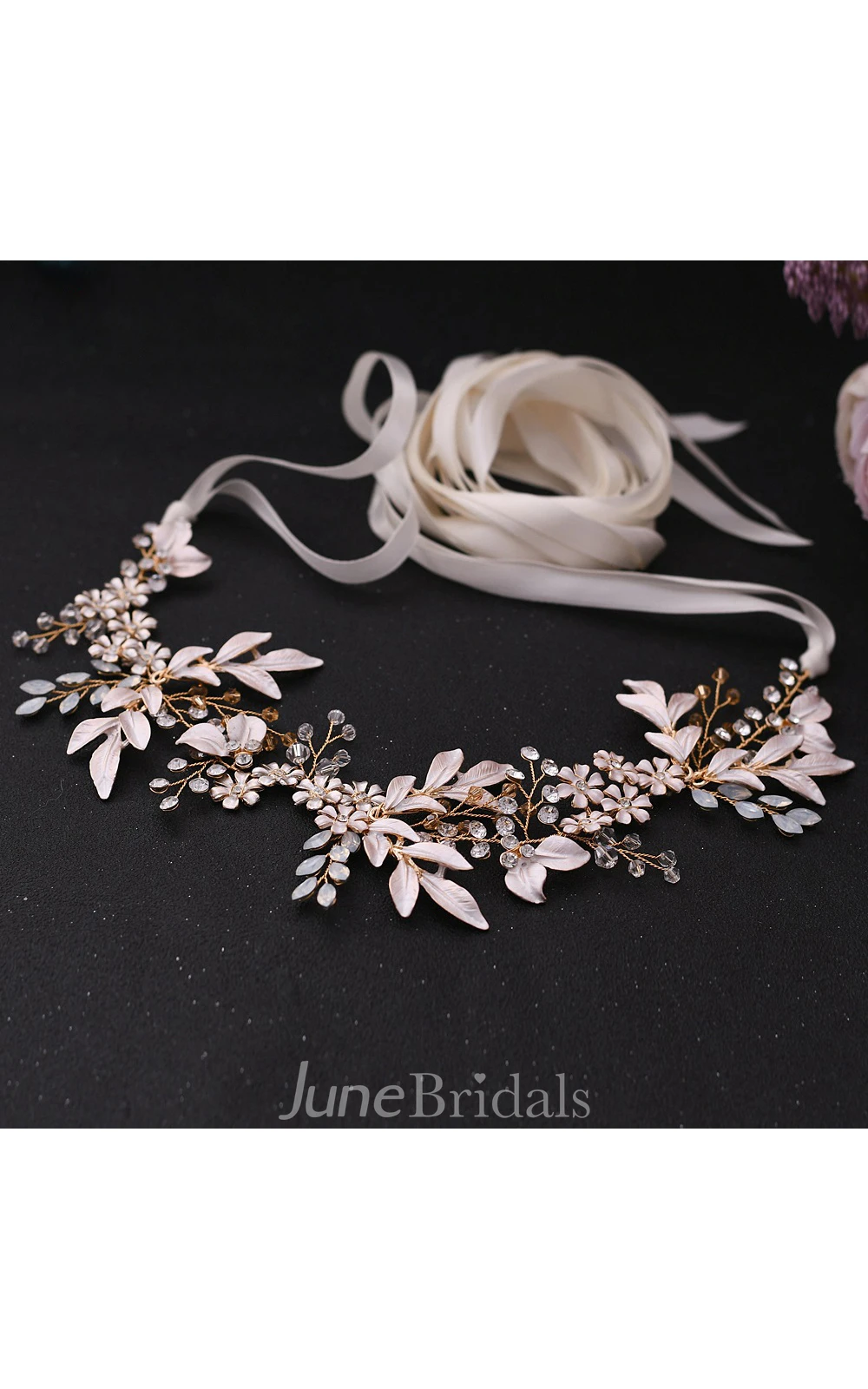 Elegant Organza Beaded Belt