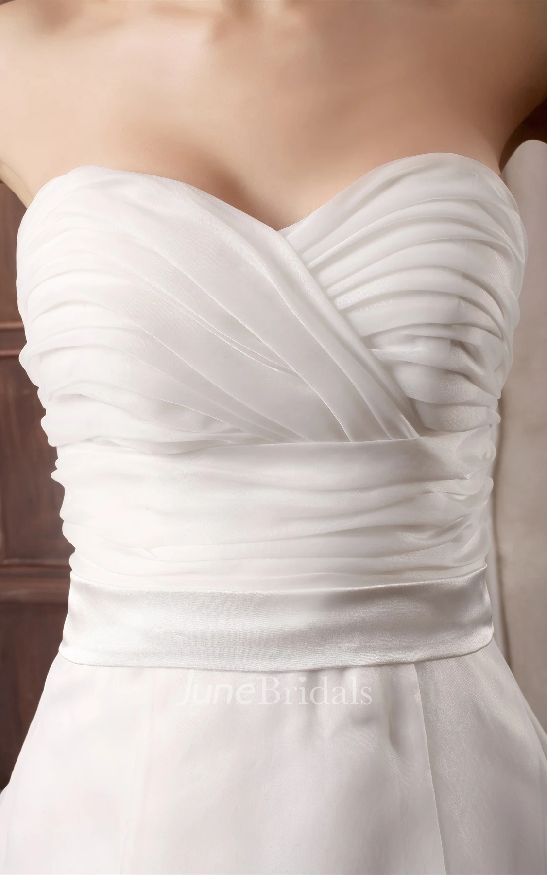 Sweetheart Criss-Cross A-Line Dress with Flower