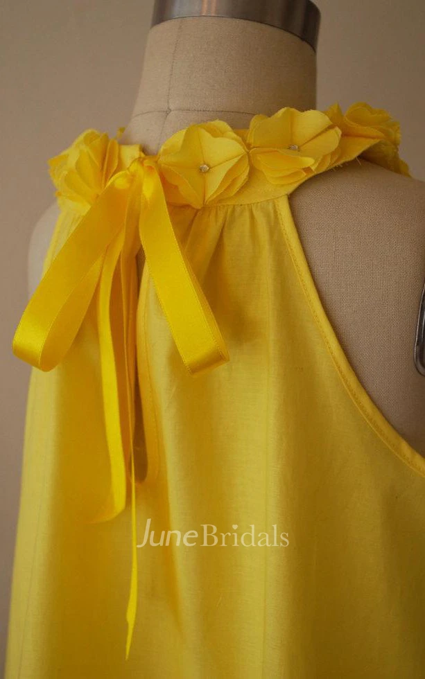 Sleeveless Necklace A-line Knee Length Dress