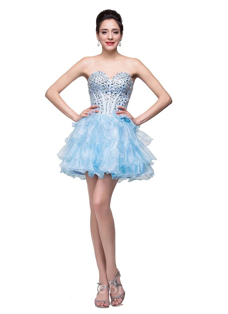 Glamroous Sweetheart Crystal Homecoming Dress Organza