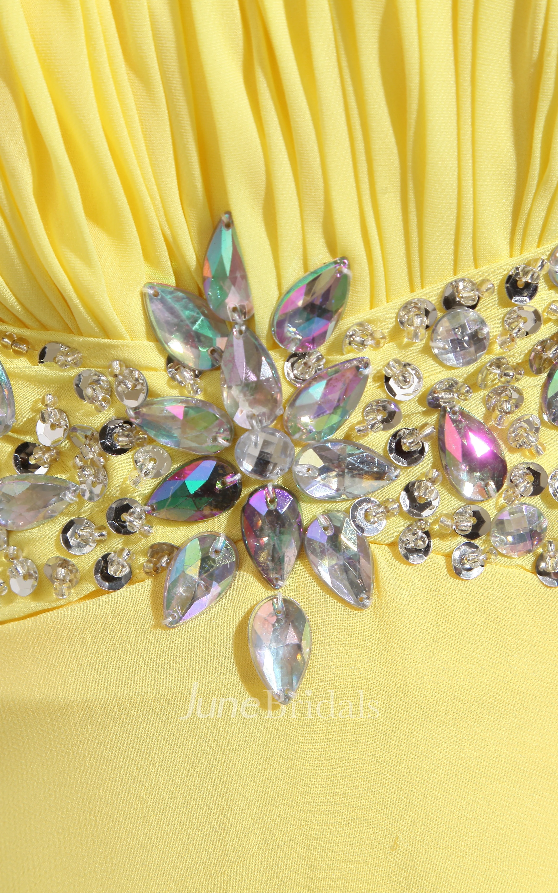 Sweetheart Floor-Length Sheath Dress With Beaded Top