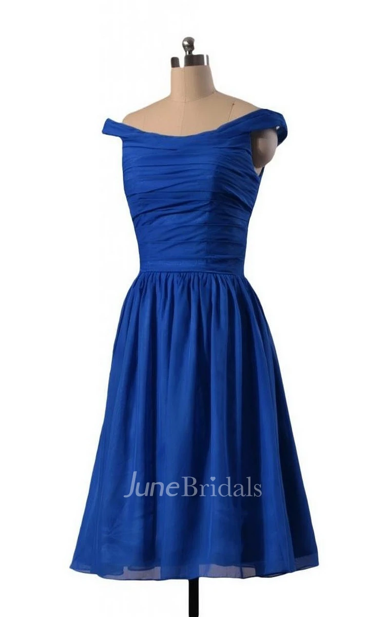 Delicate Off-shoulder Ruched Short A-line Dress