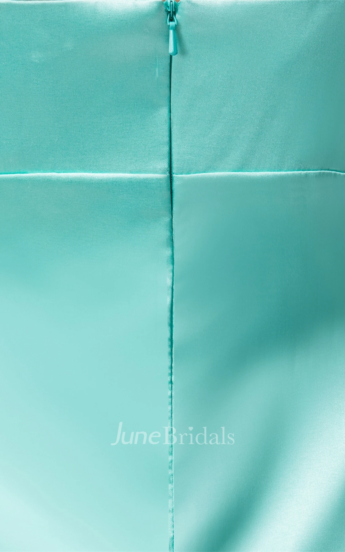 Ankle-Length Front-Split Satin Dress with Stress and Beading