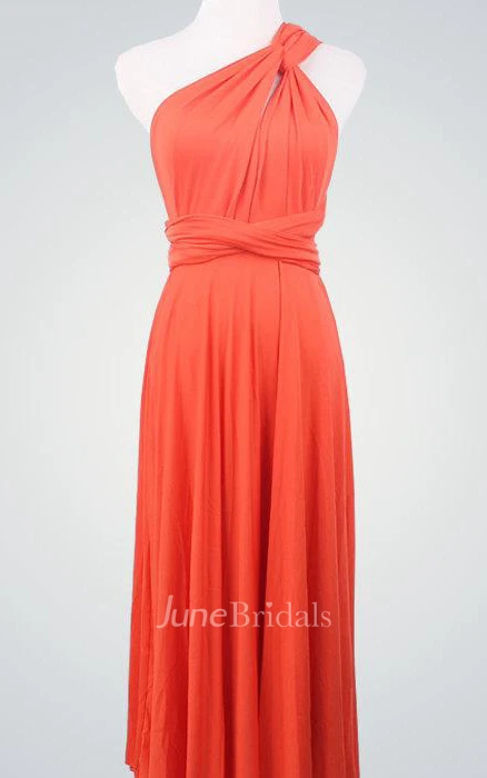 Short Wrap Coral Convertible Infinity Wrap Coral Wrap Bridesmaid Knee Length Party Dress