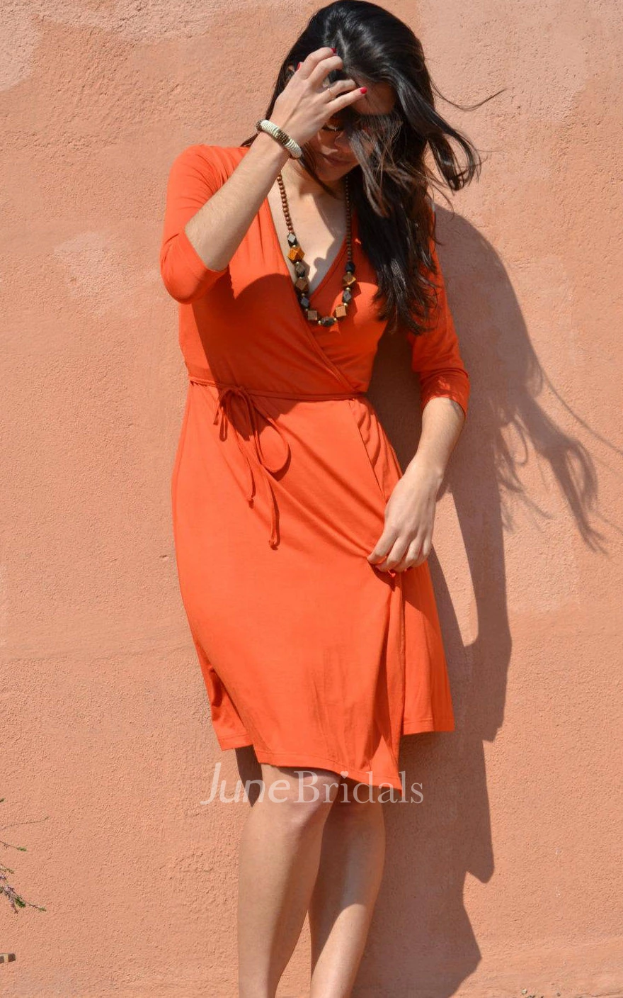 Classic Short V Neck Jersey Dress