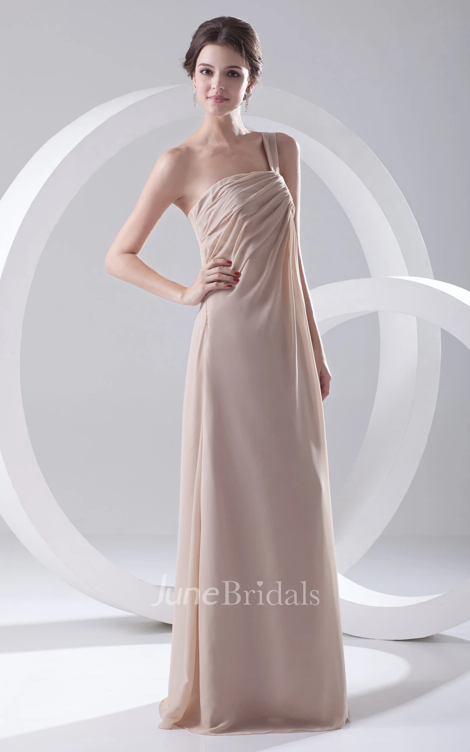 Maxi Ethereal Soft Flowing Fabric One-Strap Dress With Draping