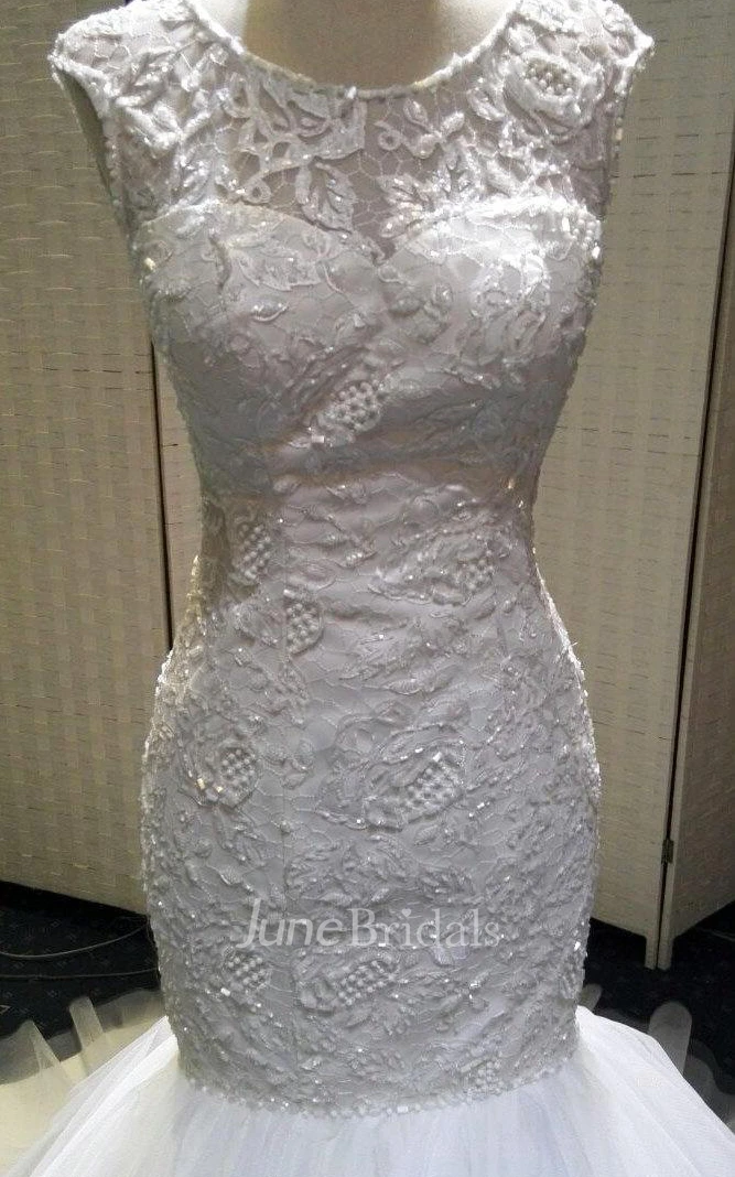 Mermaid Tulle Satin Weddig Dress With Beading