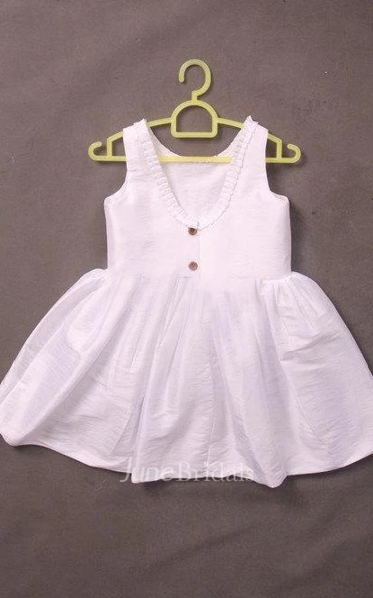 Sleeveless Scoop Neck Taffeta Flower Girls Hot New Cute Gown
