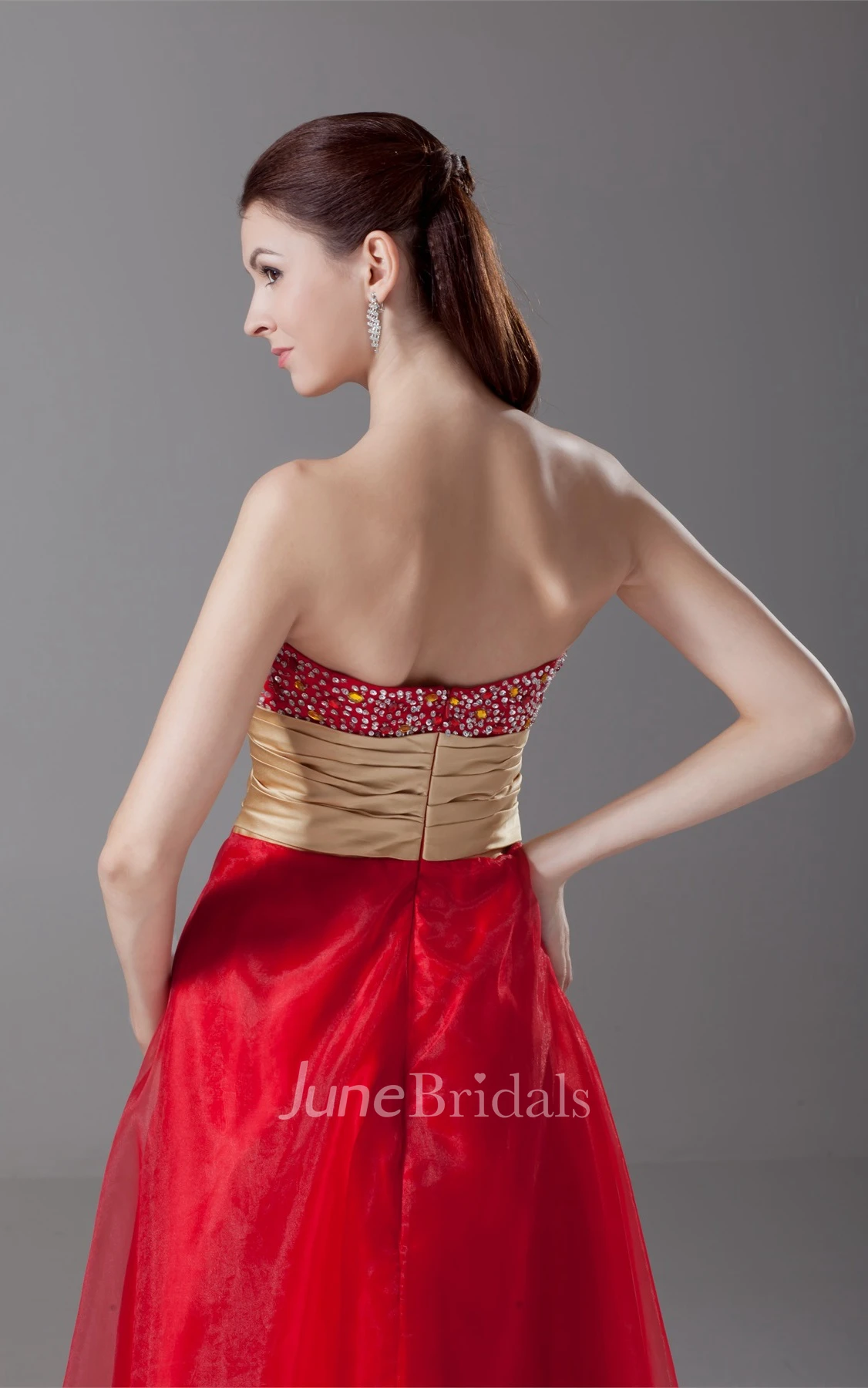 sweetheart maxi a-line dress with gemmed top