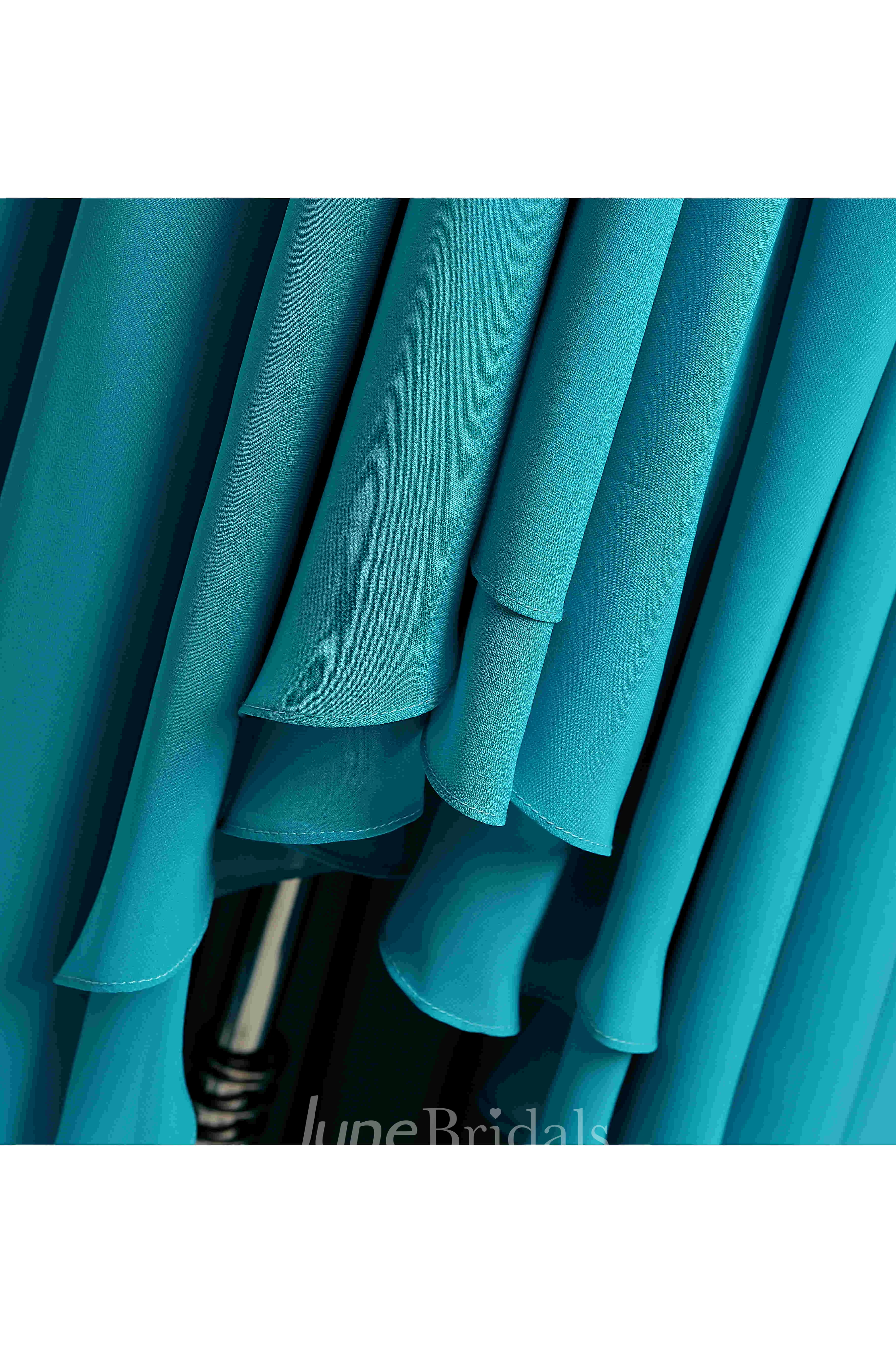 Sweetheart Beaded Waist High Low Chiffon Maternity Dress