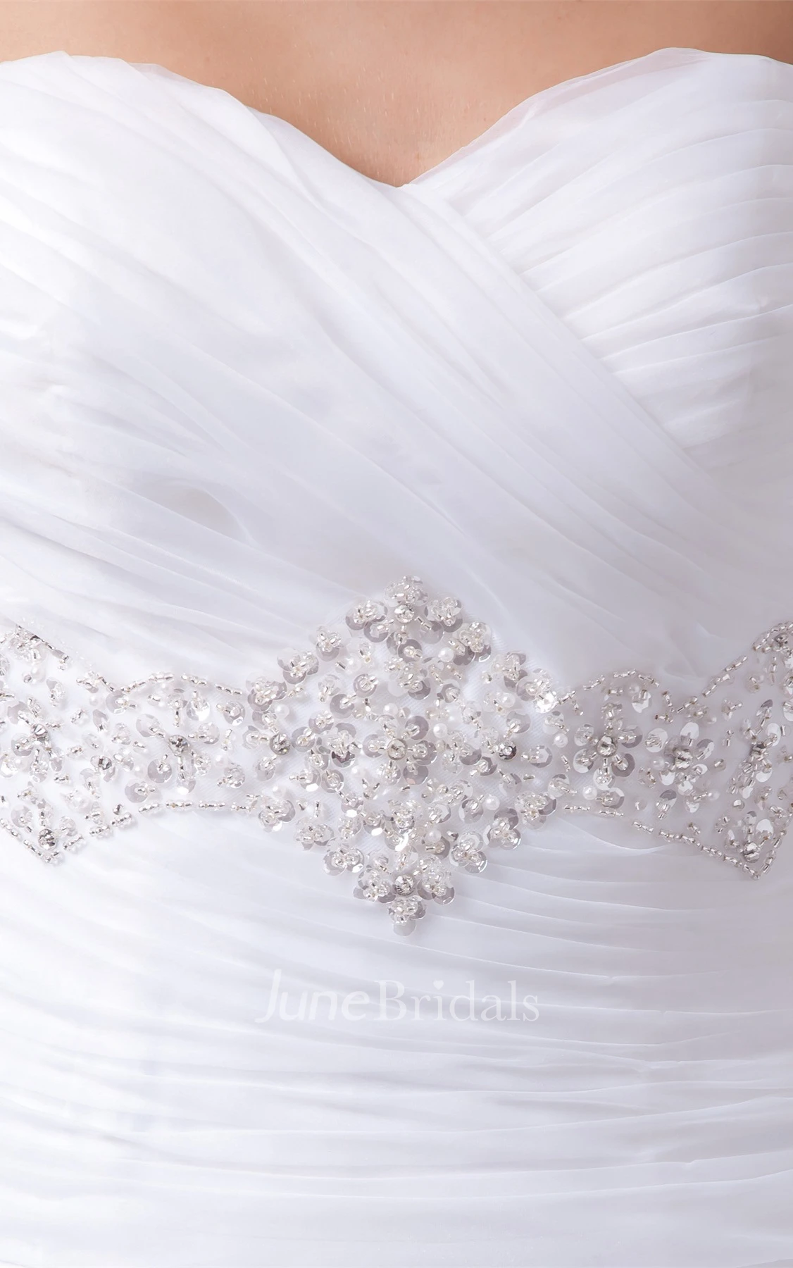 Sweetheart Tulle Ball Gown with Beading and Criss-Cross Ruching