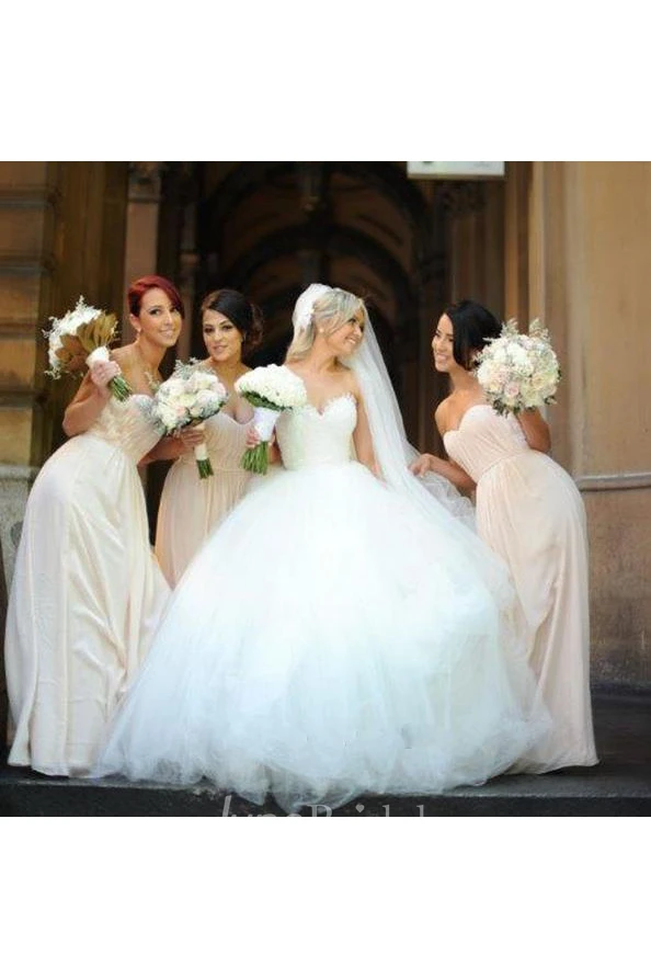 Newest White Tulle Lace Beadings Wedding Dress Sweetheart Sleeveless