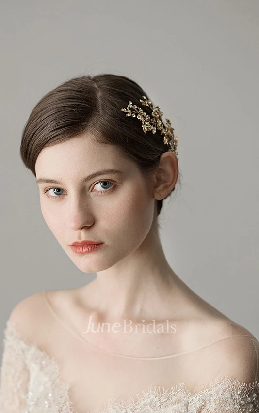 Flower Style Alloy Shining Bridal Headpiece