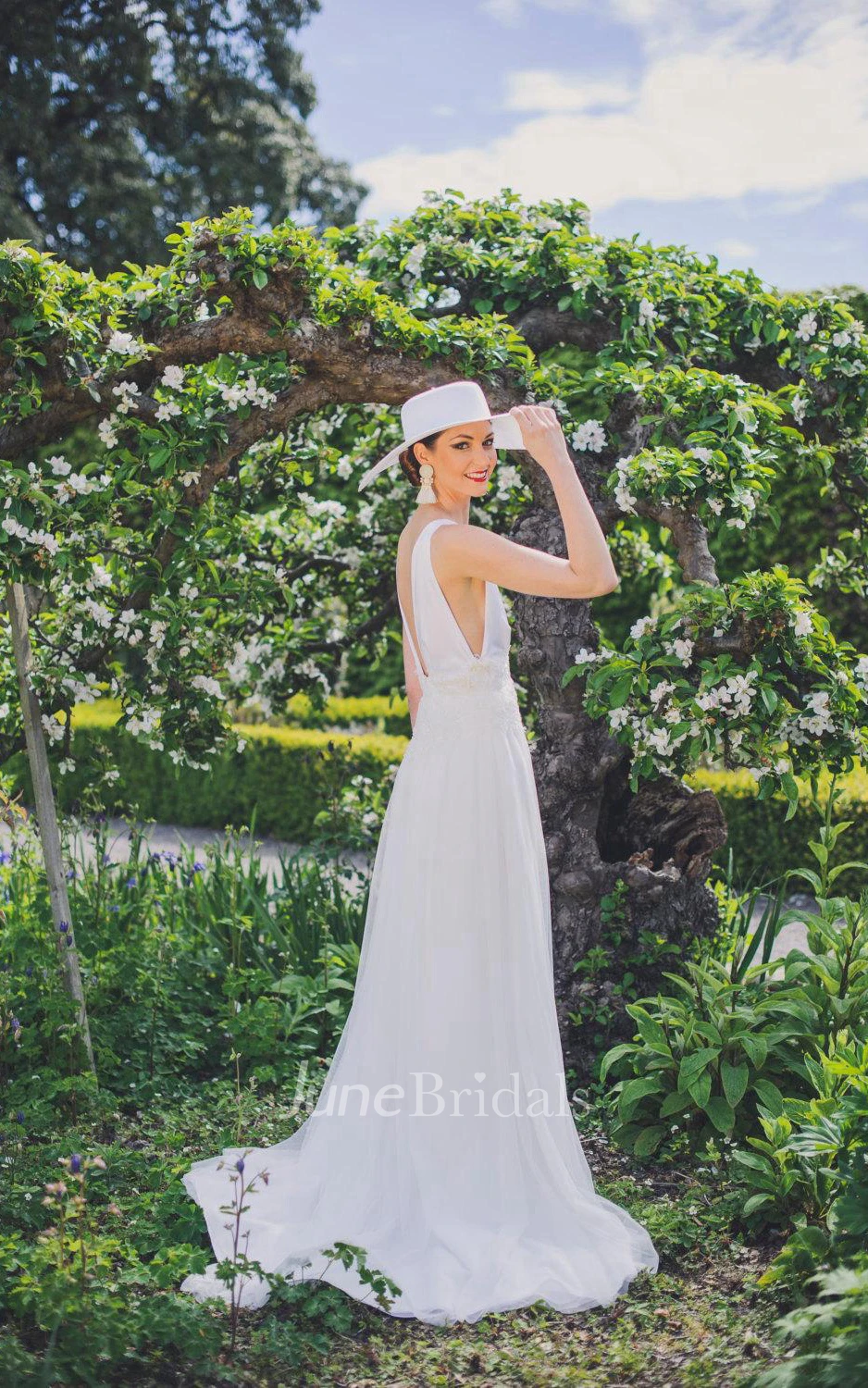 Monroe Inspired Wedding With Delicate French Beaded Trim Dress