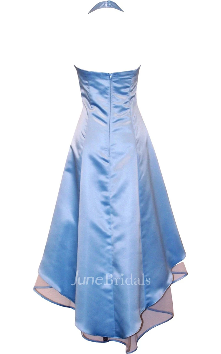 Ruched Bust Beading Dress With Tulle Skirt