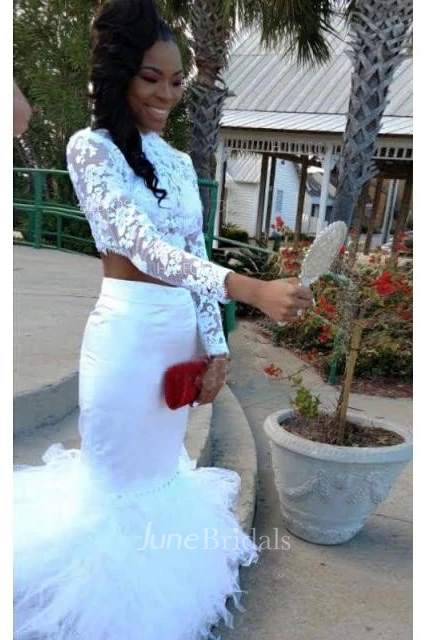 Trumpet Mermaid Bateau Long Sleeves Organza Lace Floor Length Dress