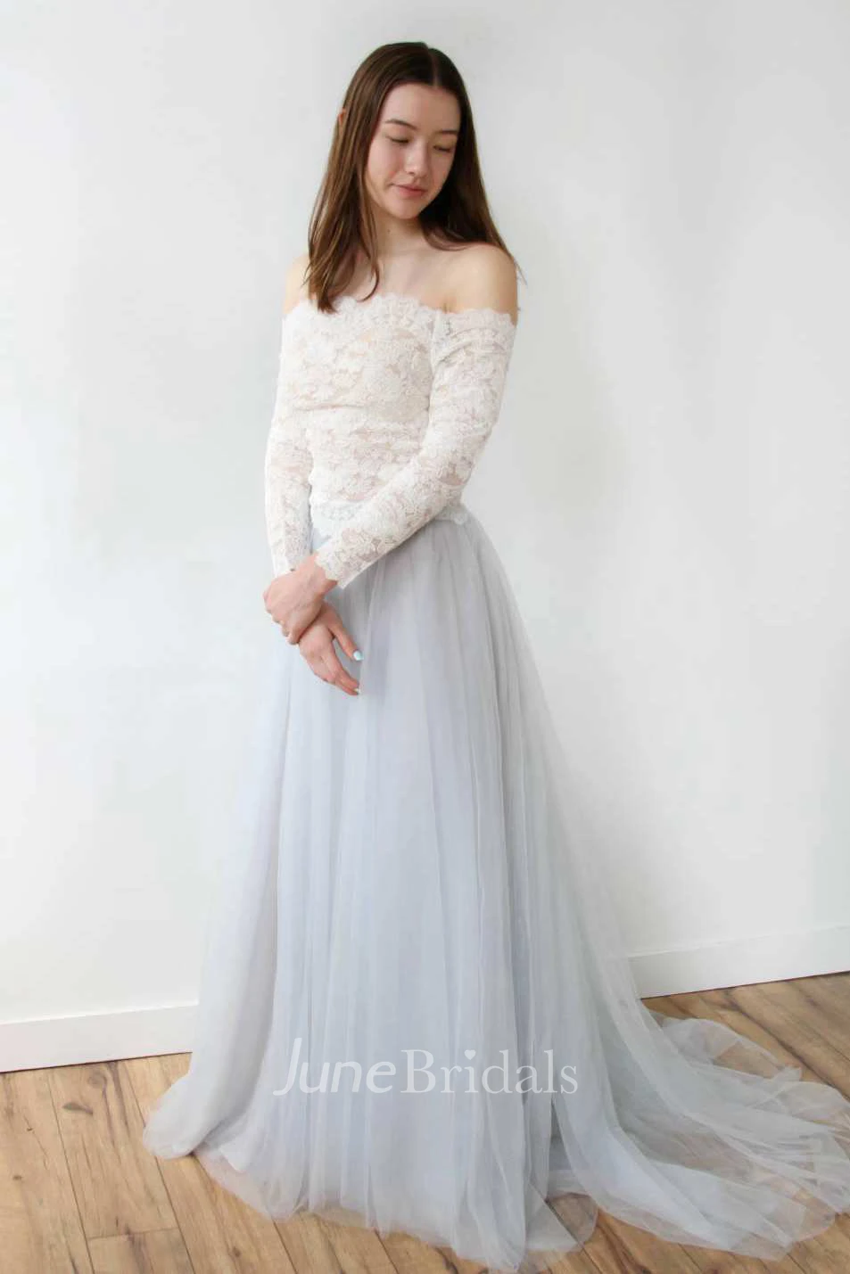 Off-The-Shoulder Long Sleeve Wedding Dress