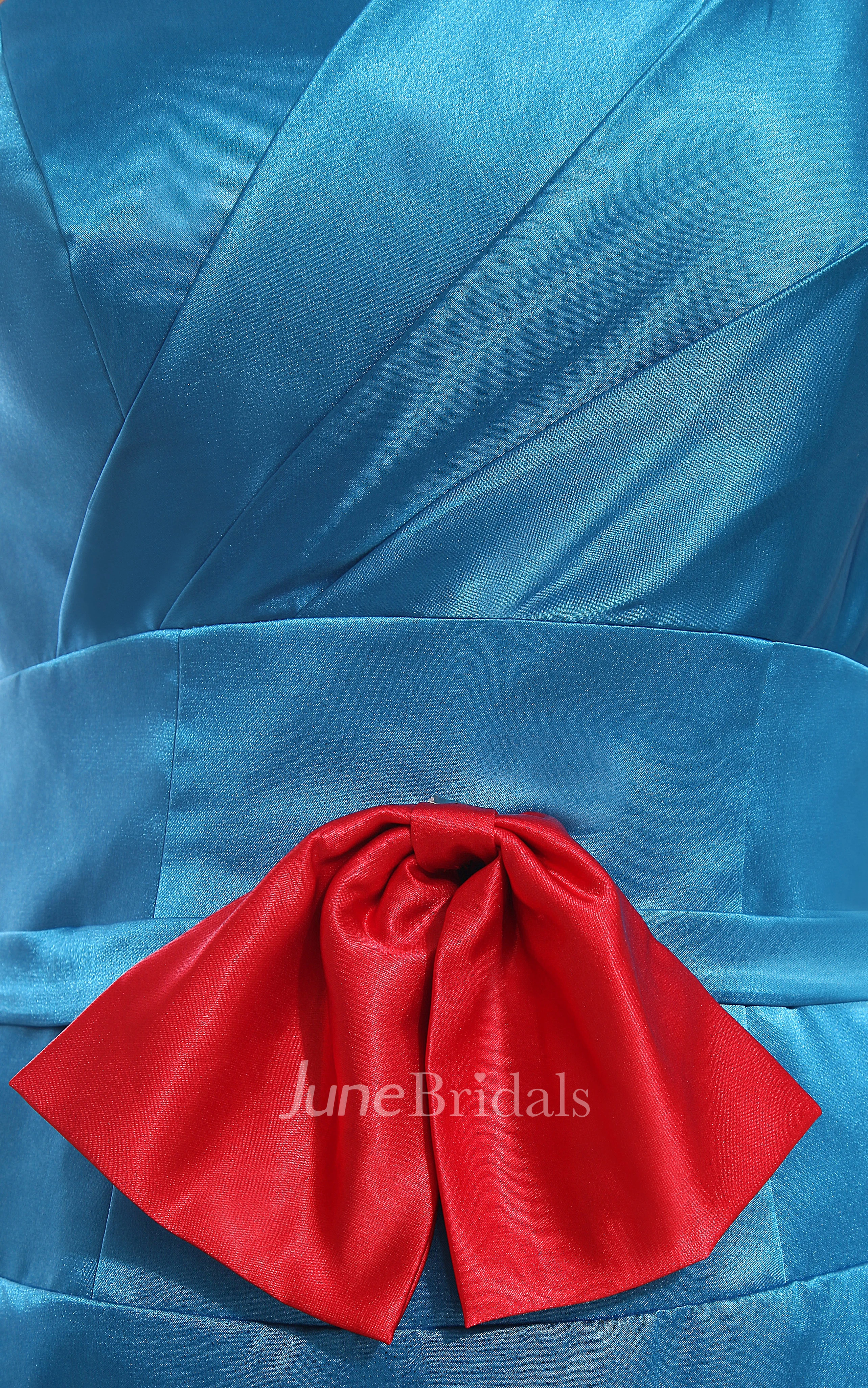 One-Shoulder Satin Sleeveless Pencil Dress With Flower