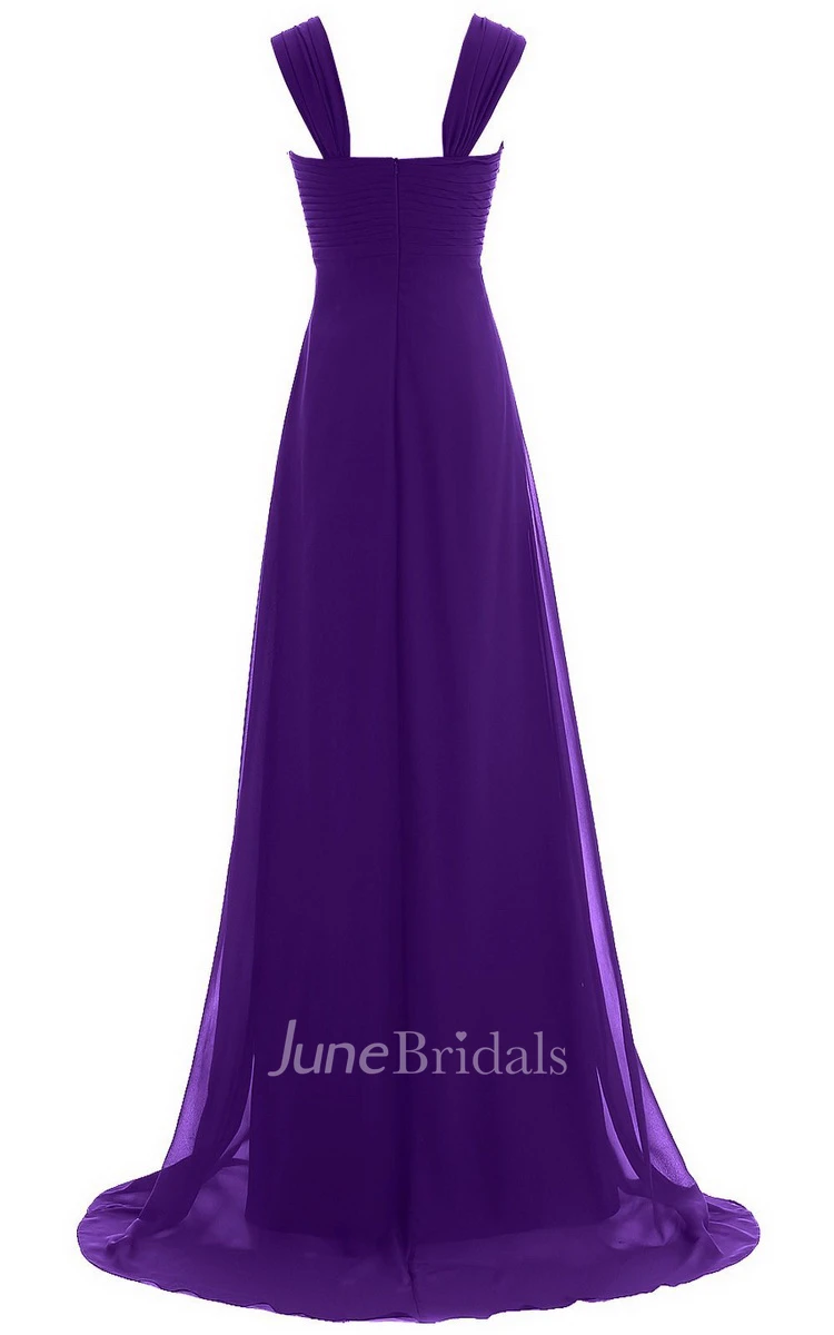 Sweetheart Beading Sweep Train With Zipper Back