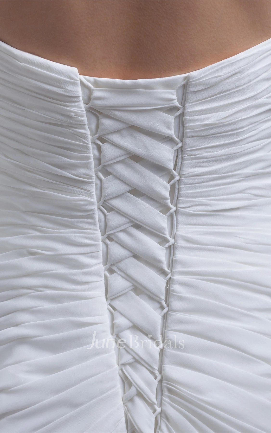 Sweetheart Criss-Cross Pleated Dress with Beading and Corset Back