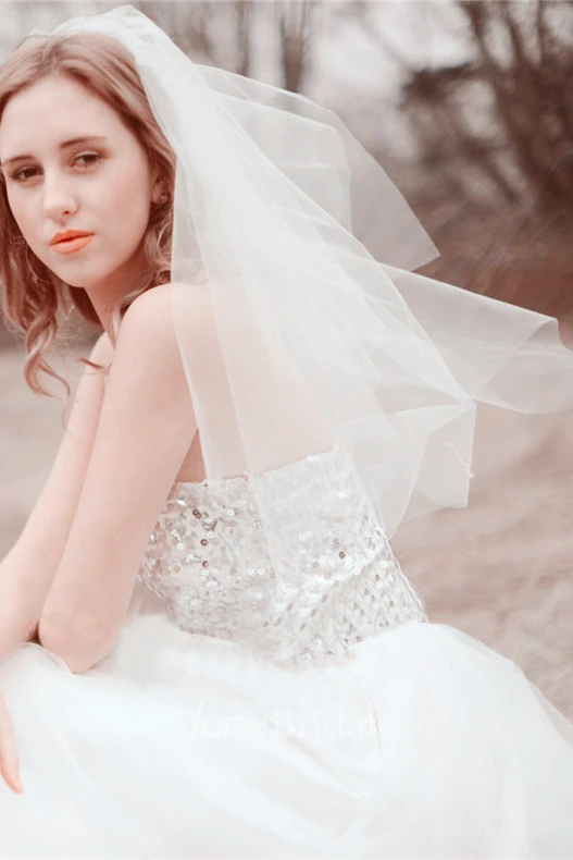 Double-layer Tulle Bride Wedding Veil With Insert Comb