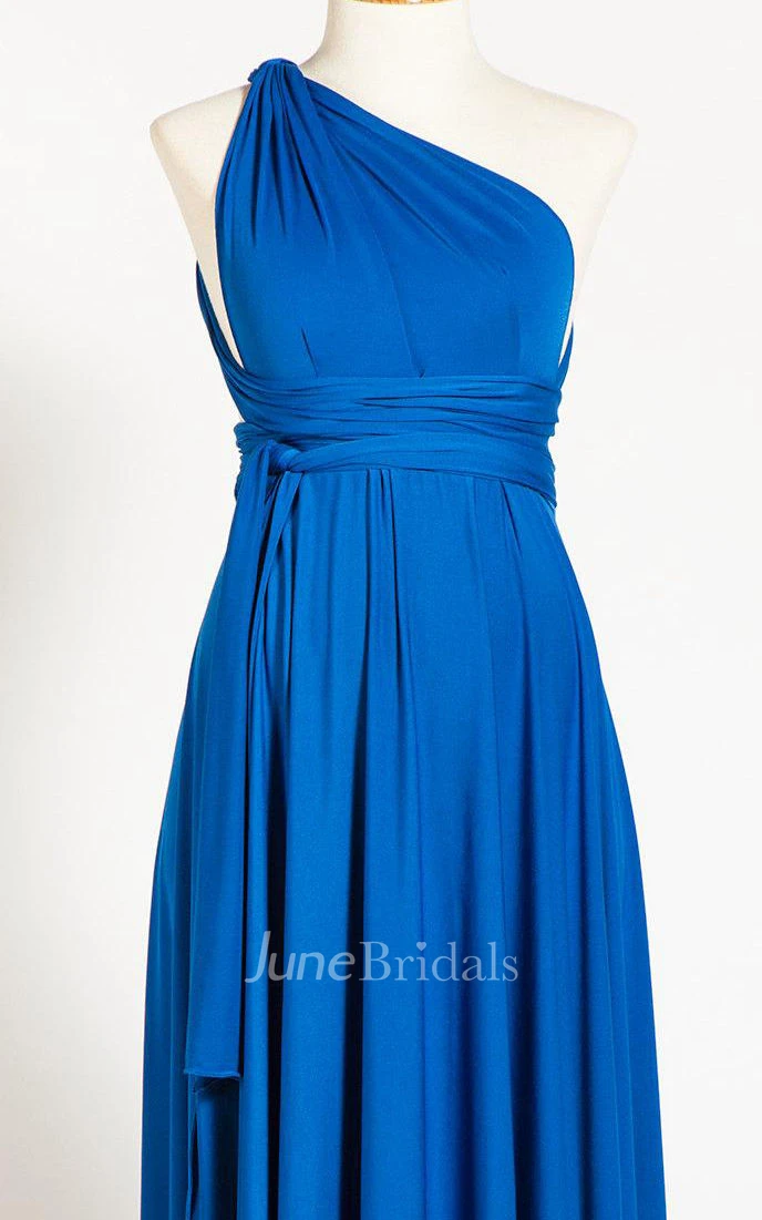 Tea-length Jersey&Satin Dress
