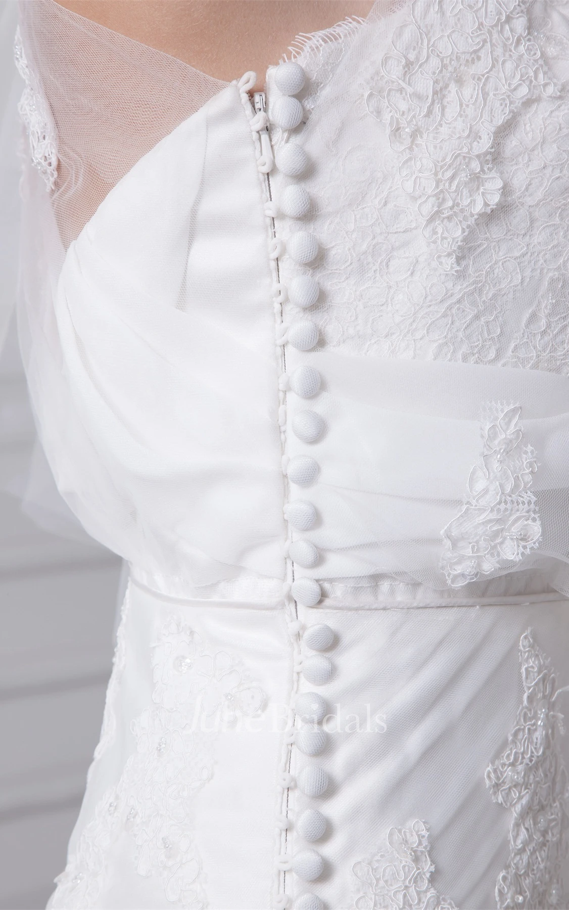 One-Shoulder Tulle Appliqued Dress with Trumpet Silhouette