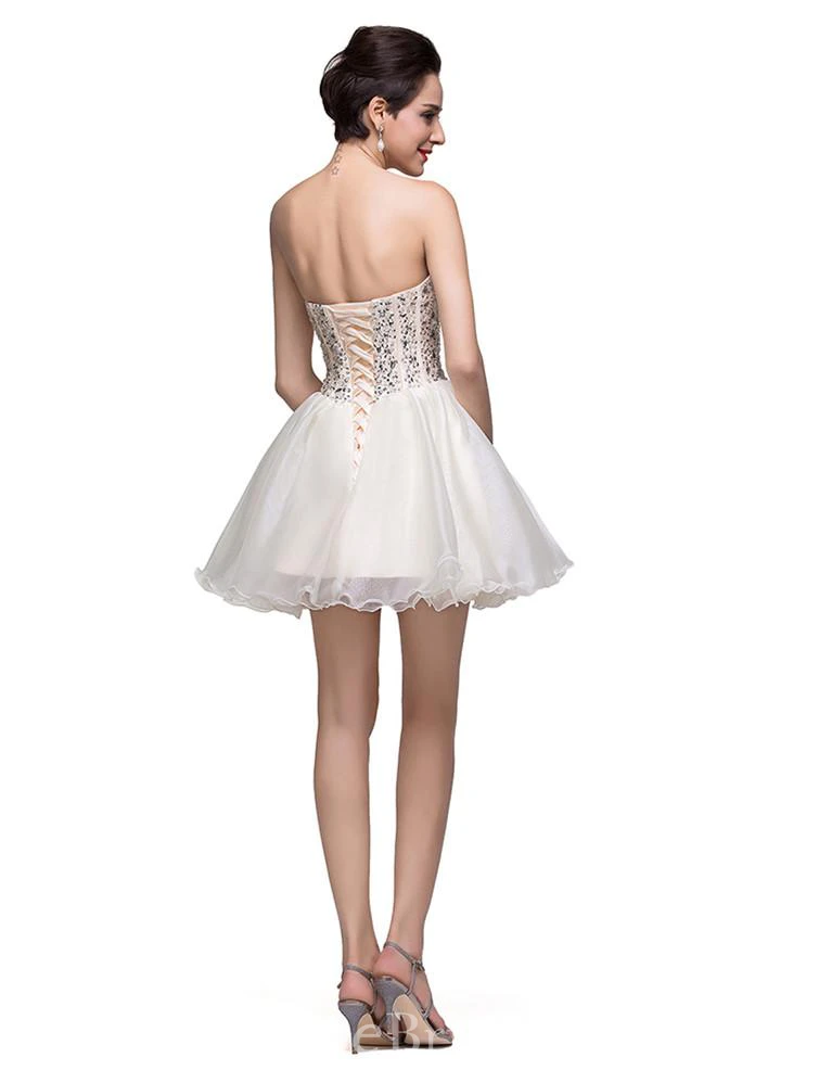 Glamorous Sweetheart Crystal Short Homecoming Dress Tulle