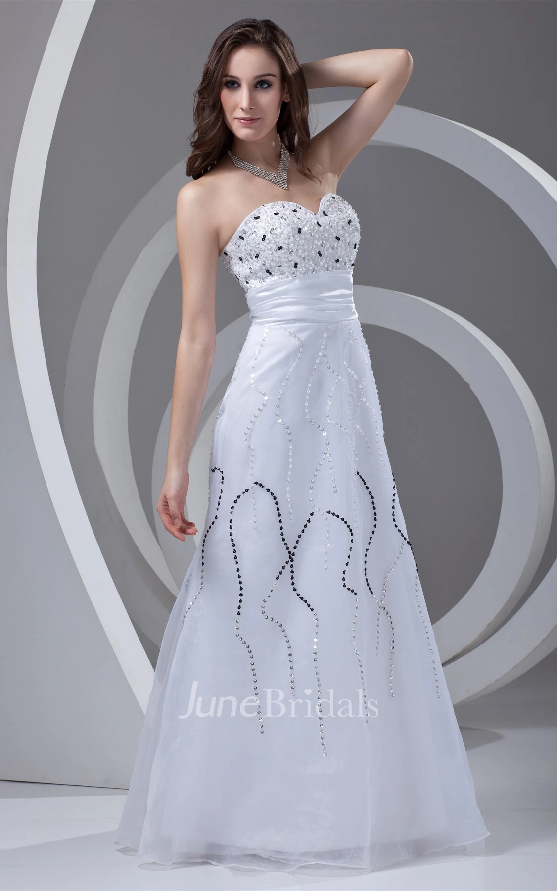 sweetheart maxi a-line dress with sequins