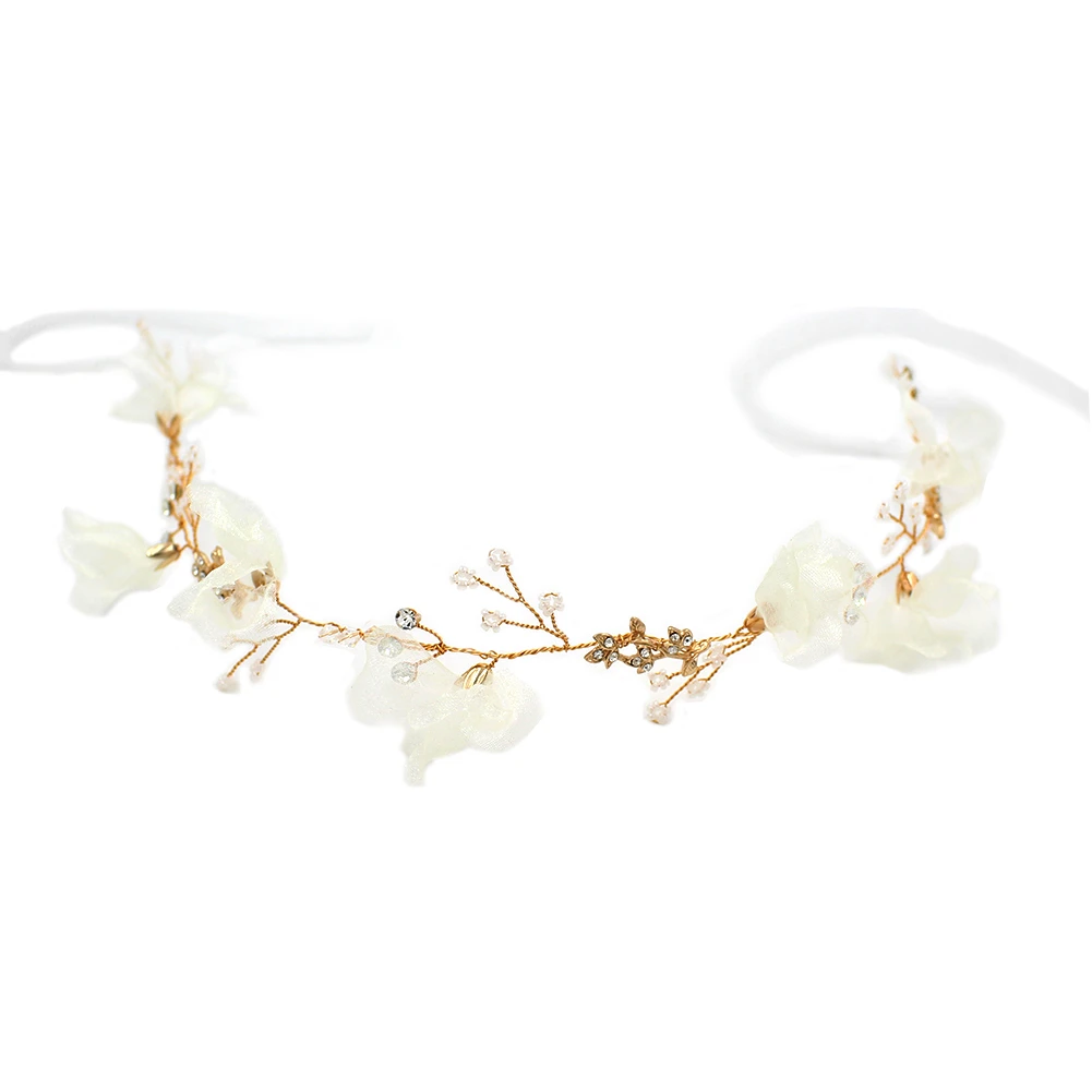 Korean Style Fresh Bridal Headbands and Earrings with Flowers