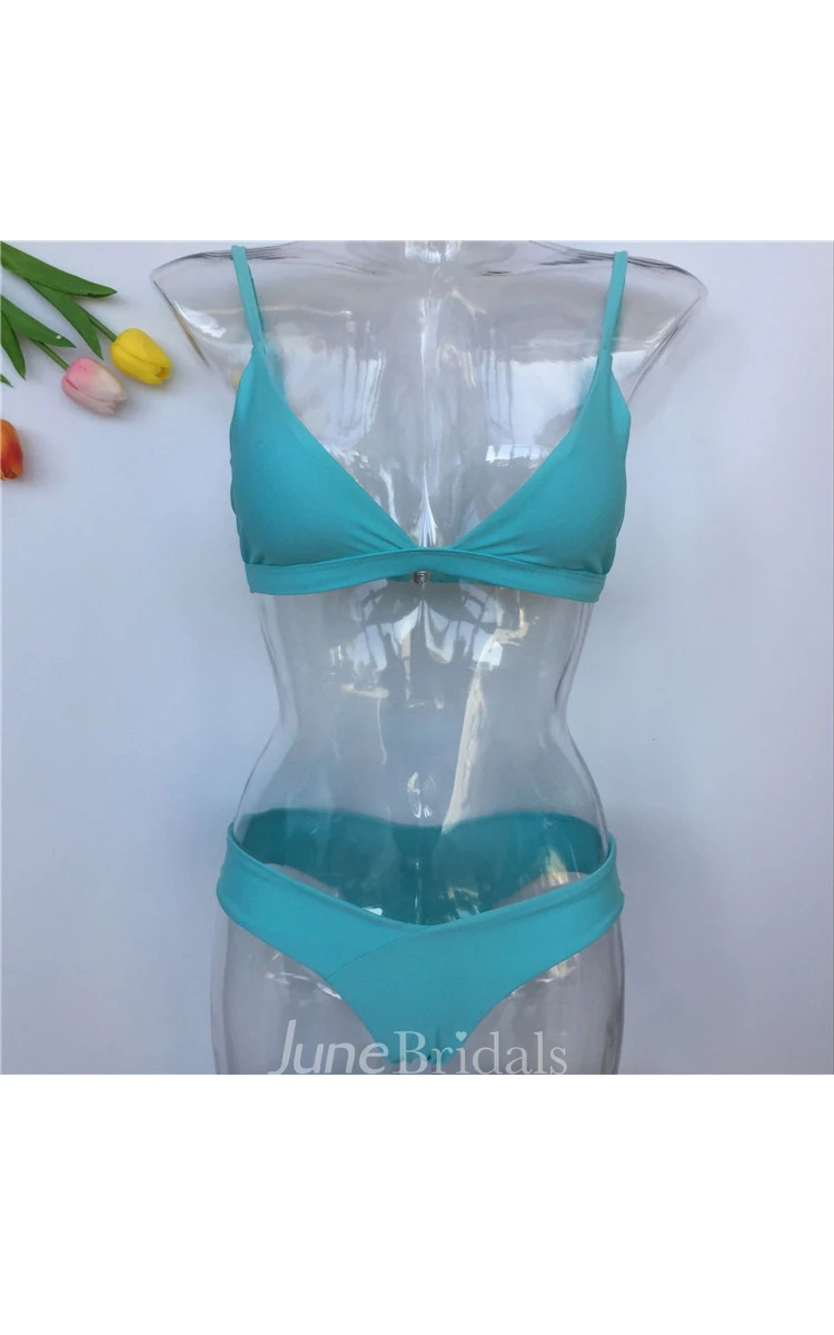 Sphagetti Plain High-Cut Bikini Set
