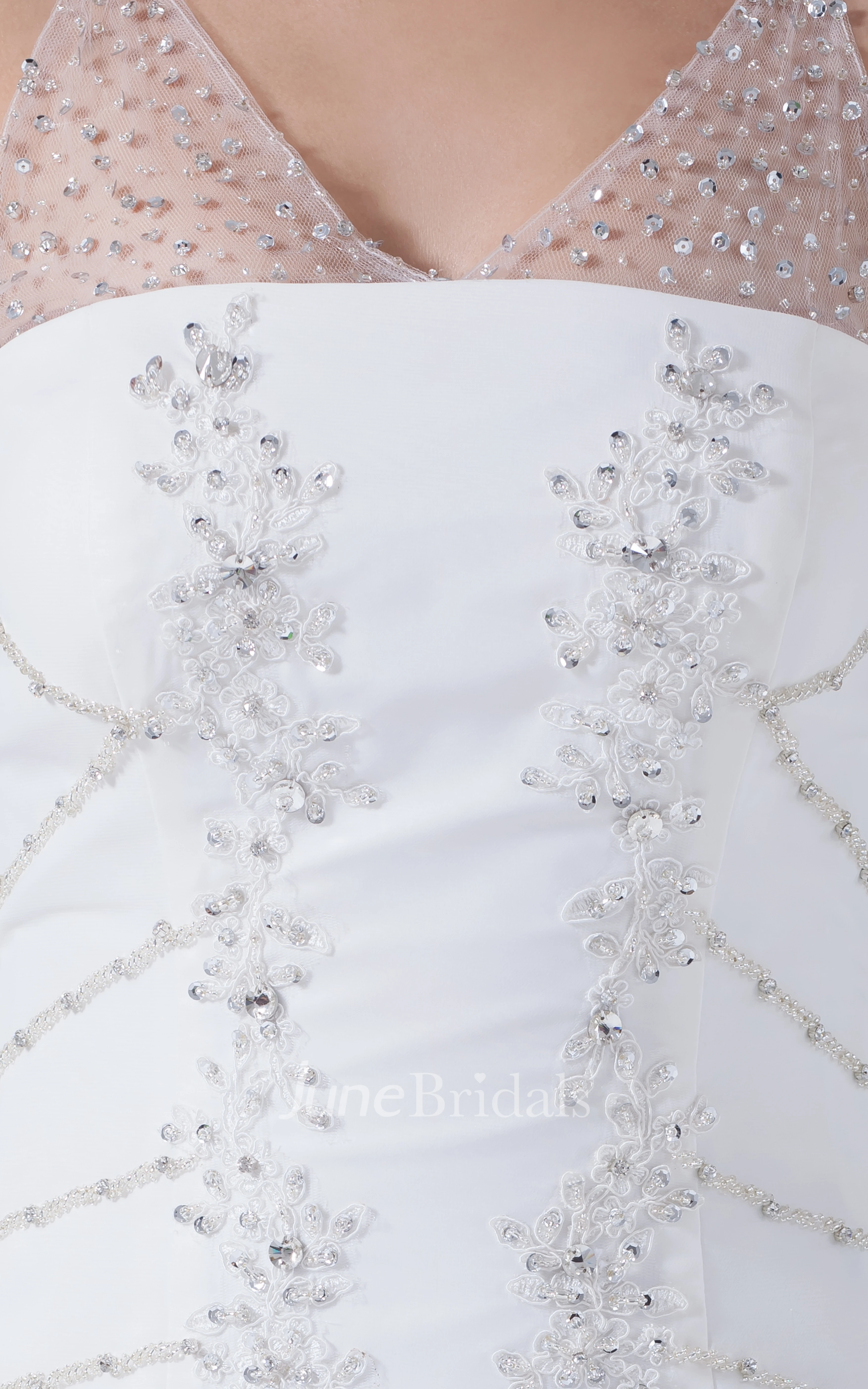 Fairy Floor-Length Sheath Dress With Illusion and Beading