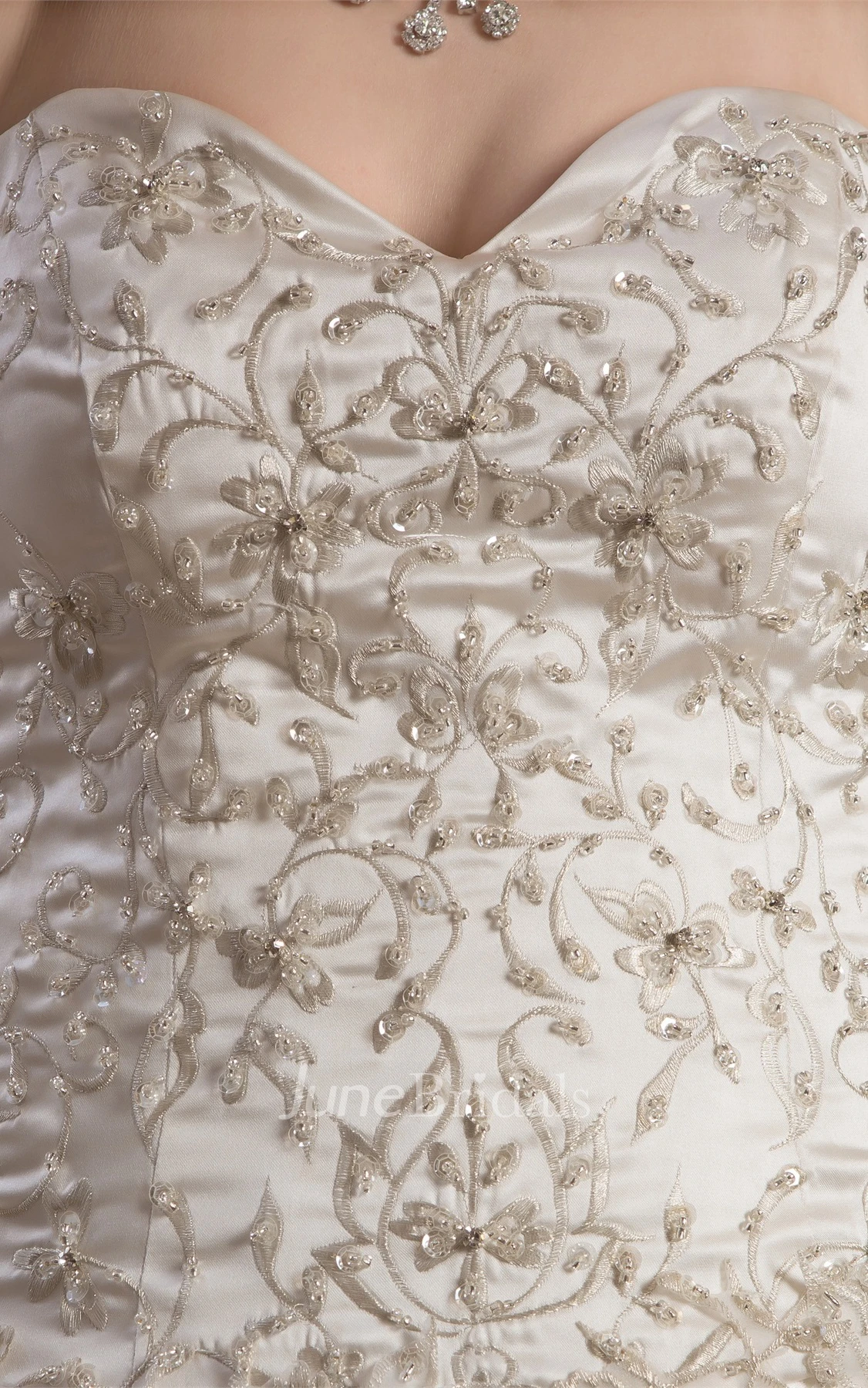 Sweetheart Embroidered Ball Gown with Beading and Pick Up