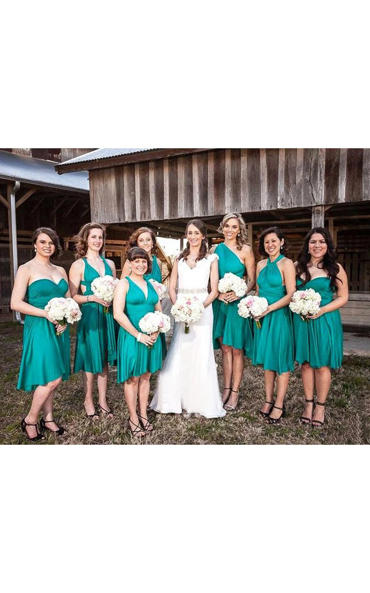 Teal Green Bridesmaid Convertible Wrap Dress