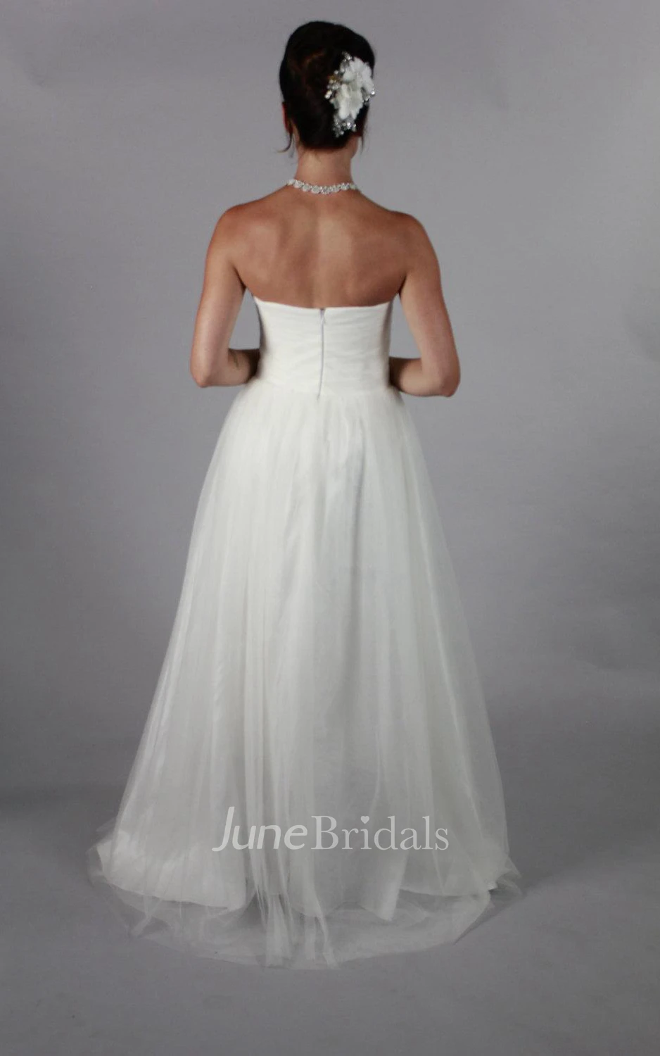 Simple Plain A Line Sweetheart Line Beach Wedding Dress