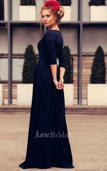 Dark Blue Blue Beautiful Long Pretty Full Skirt With Slit Emerald Bright Blue Green Dress