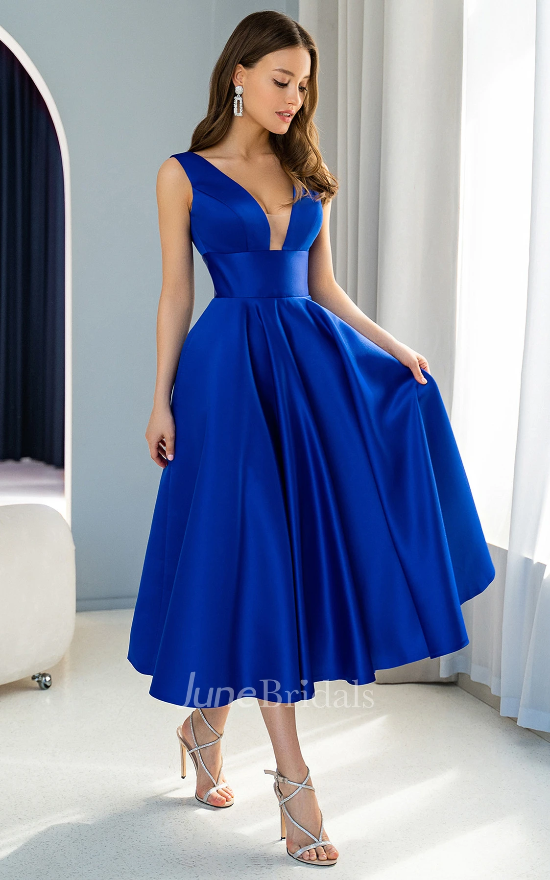 Elegant tea store length cocktail dresses