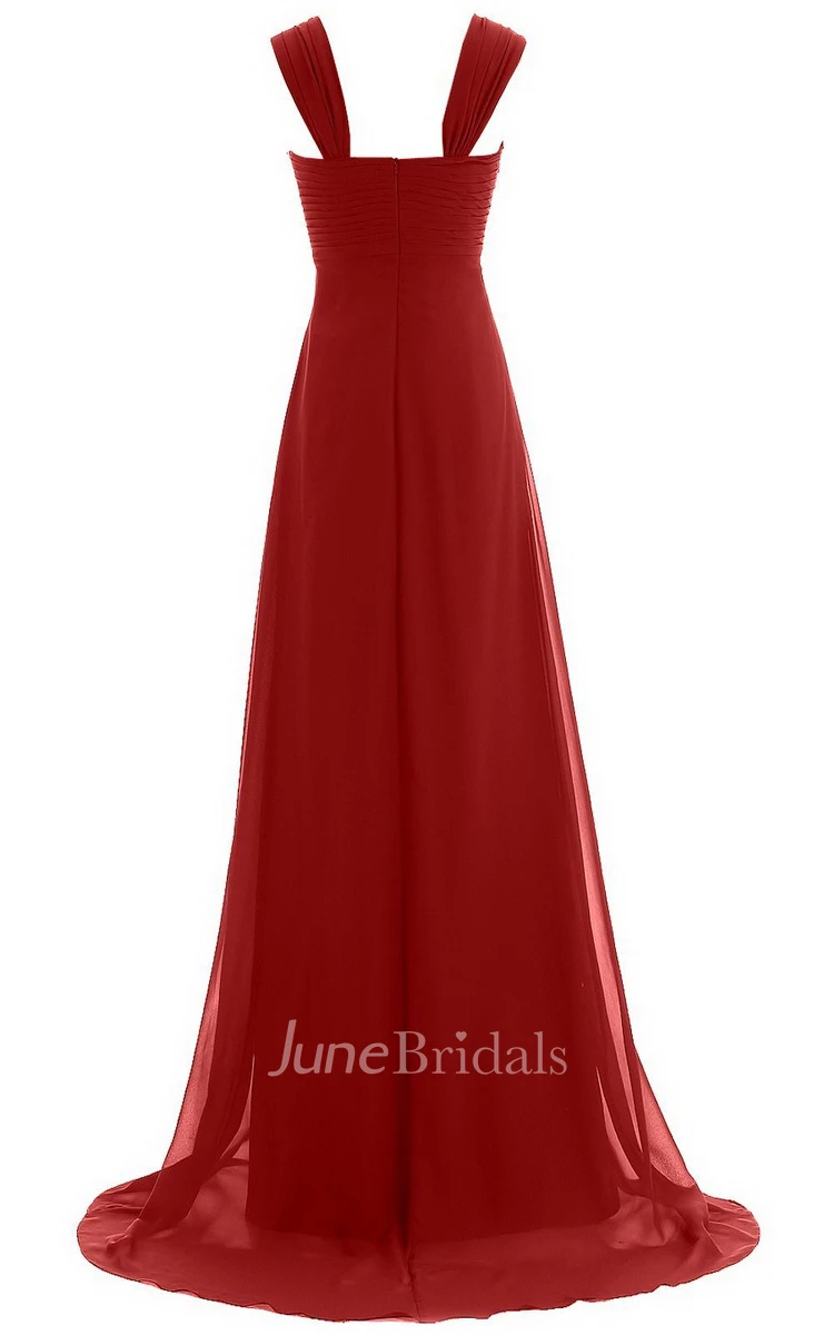 Sweetheart Beading Sweep Train With Zipper Back