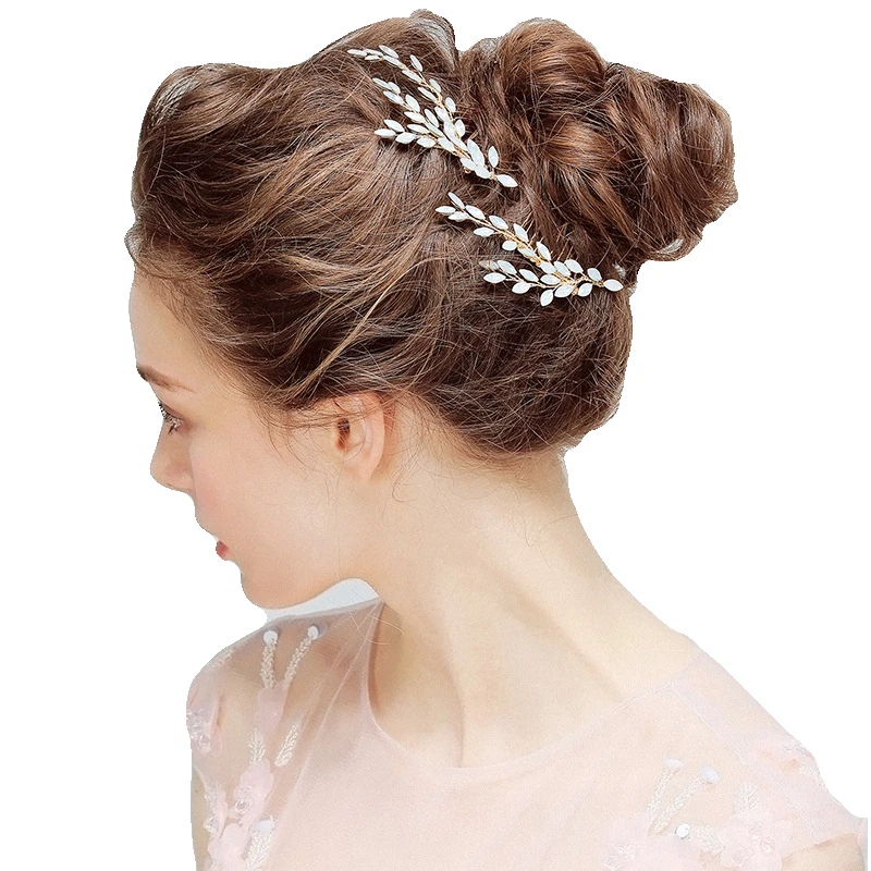 A Pair of Handmade Leaf Style Hair Combs