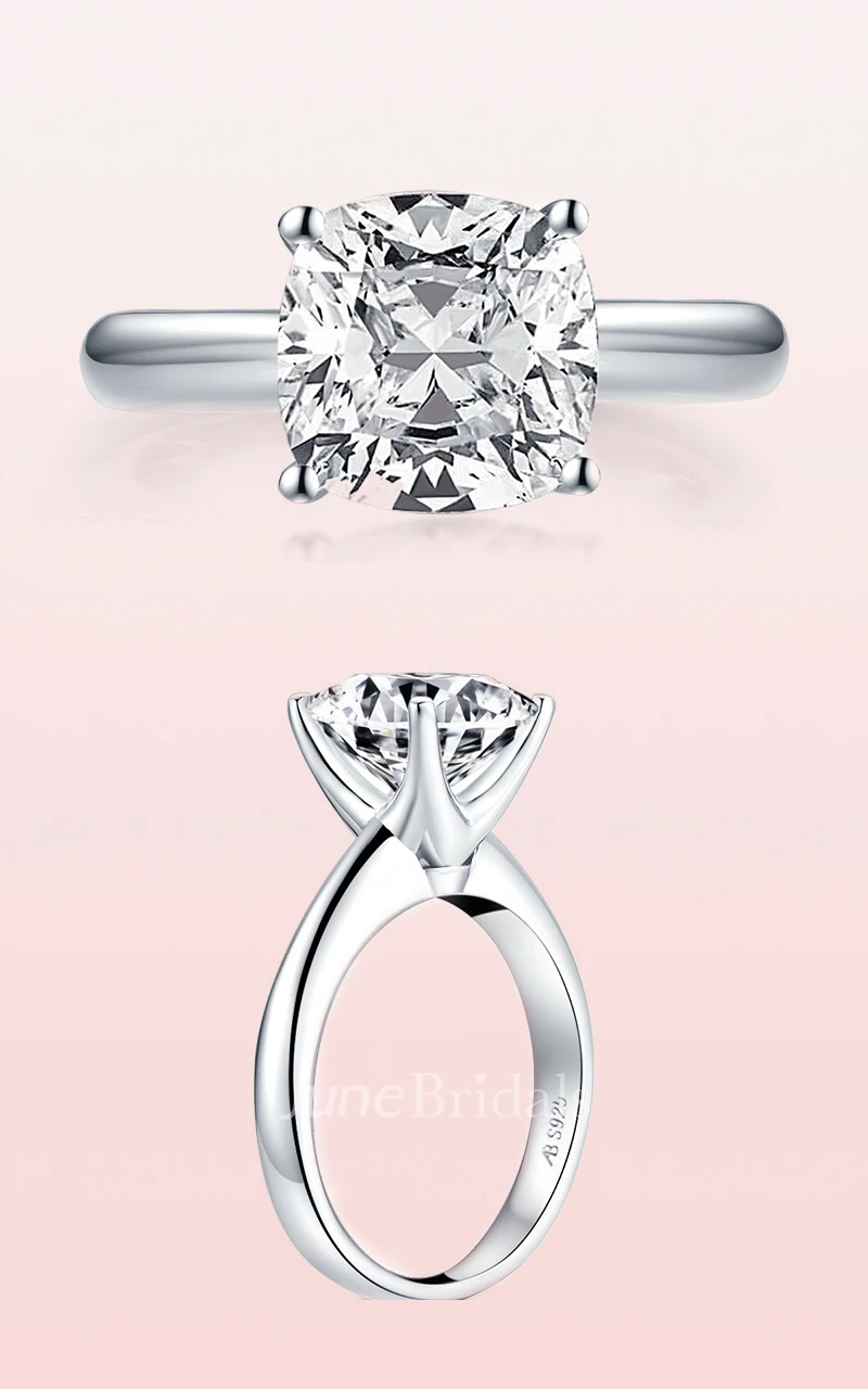 Solitaire Cut Four-Prong Princess Setting Engagement Rings
