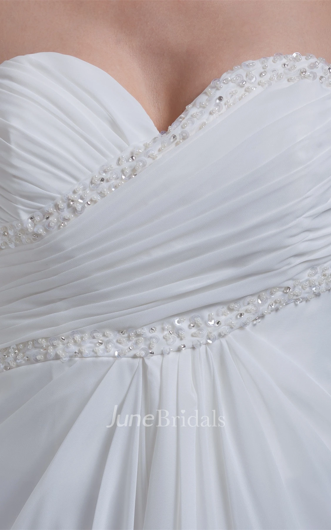 Sweetheart Criss-Cross Pleated Dress with Beading and Corset Back