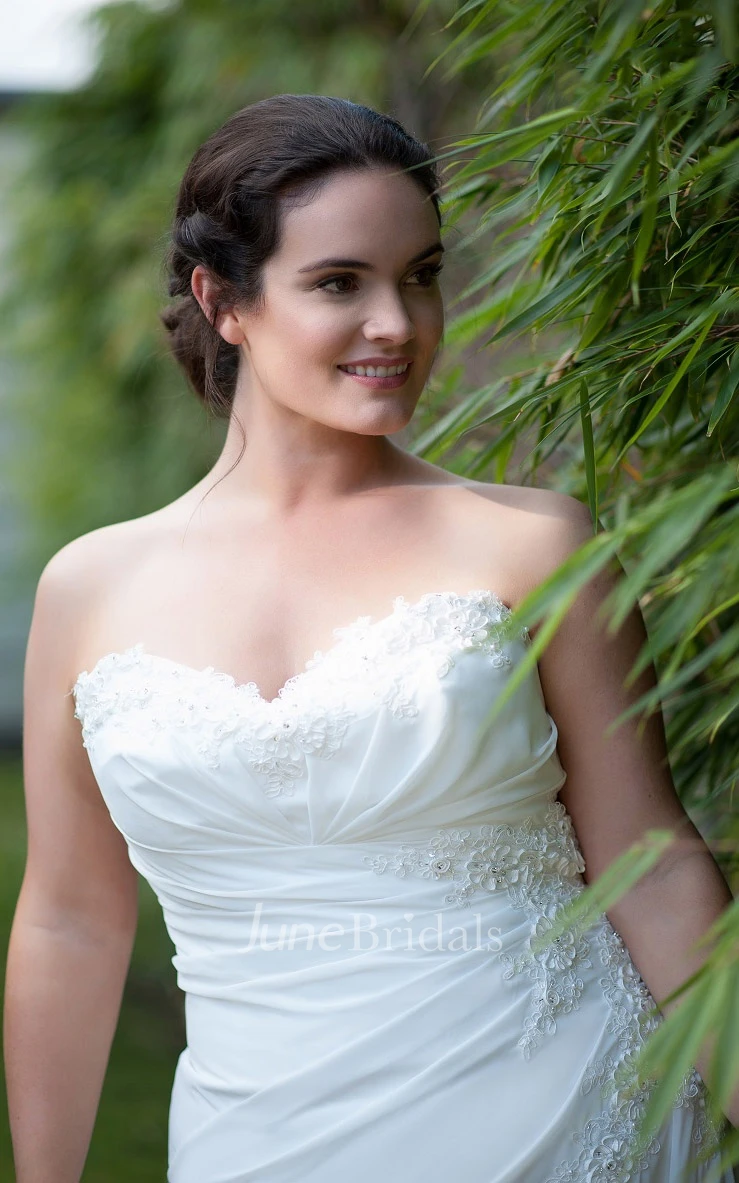 Trumpet Long Sweetheart Sleeveless Chiffon Brush Train Ruching Dress