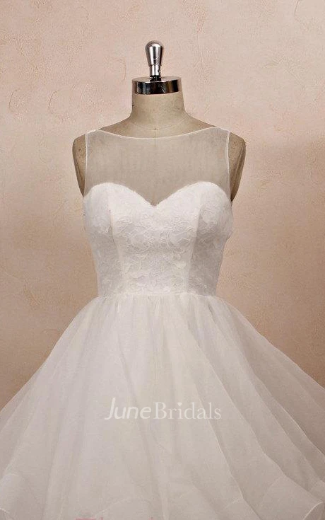 Backless Tulle Lace Satin Weddig Dress With Ruffles