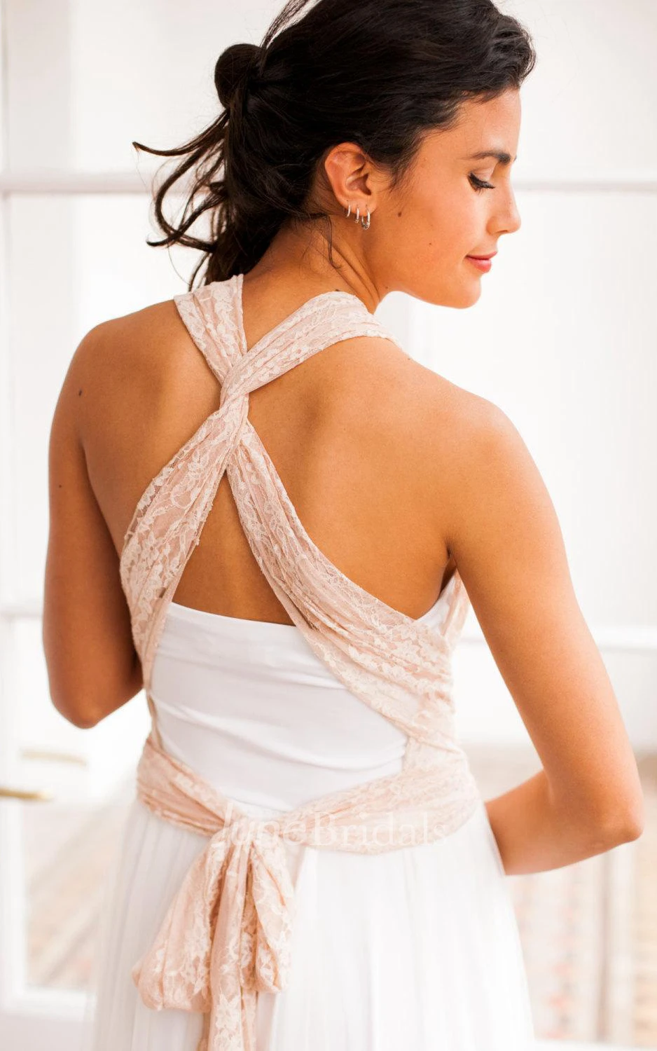 Tulle Lace Jersey Satin Weddig Dress