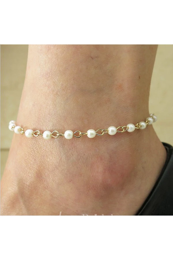 Western Style New Alloy Pearl Foot Fashion Simple Anklet
