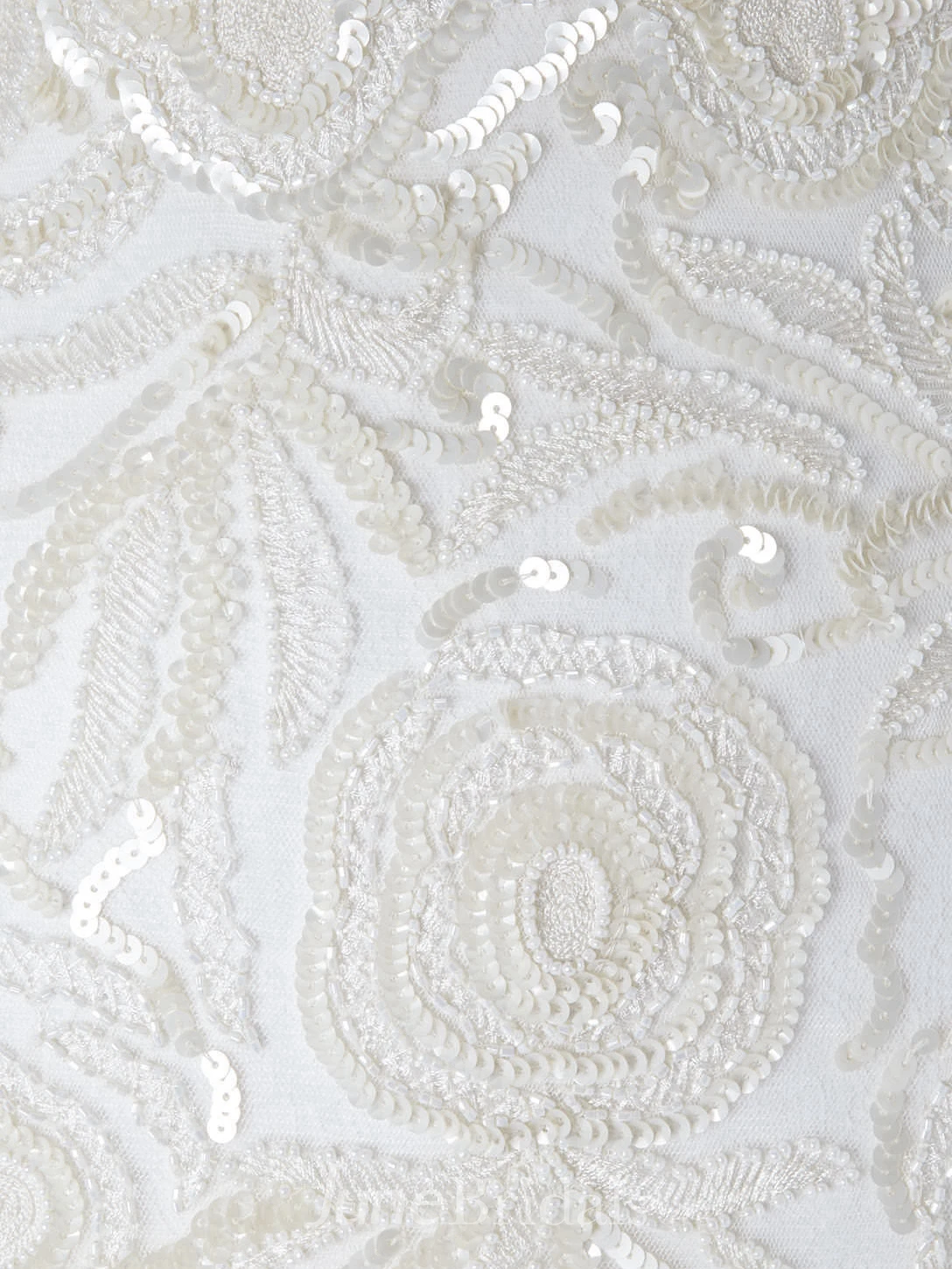 Sheath Sequined V-Neck Sleeveless Tulle Wedding Dress With Beading